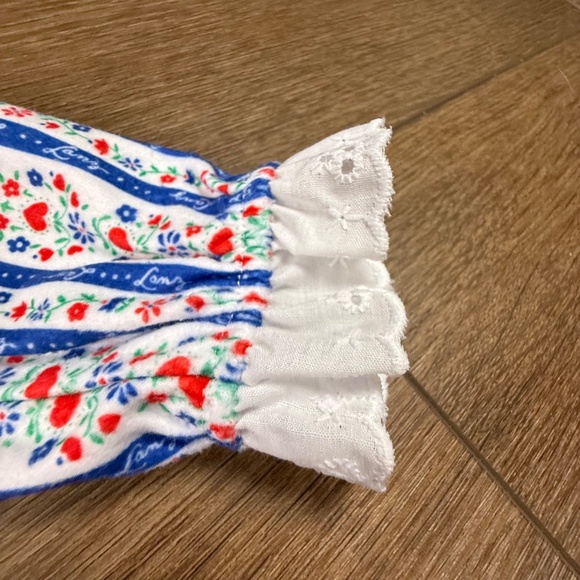 Lanz of Salzburg Girls Long-Sleeve Floral Hearts Classic Nightgown M 7/8 NWT - Picture 5 of 13